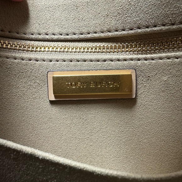 EUC Tory Burch Small T Monogram Contrast Embossed Tote - Picture 6 of 8